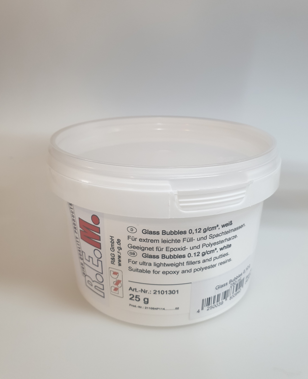 Glasbobler 0,12 g / 125 ml / 15 g beholder