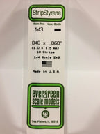 Polystyrene Strip fra Evergreen .040 x .060" (1,0x1,5mm)