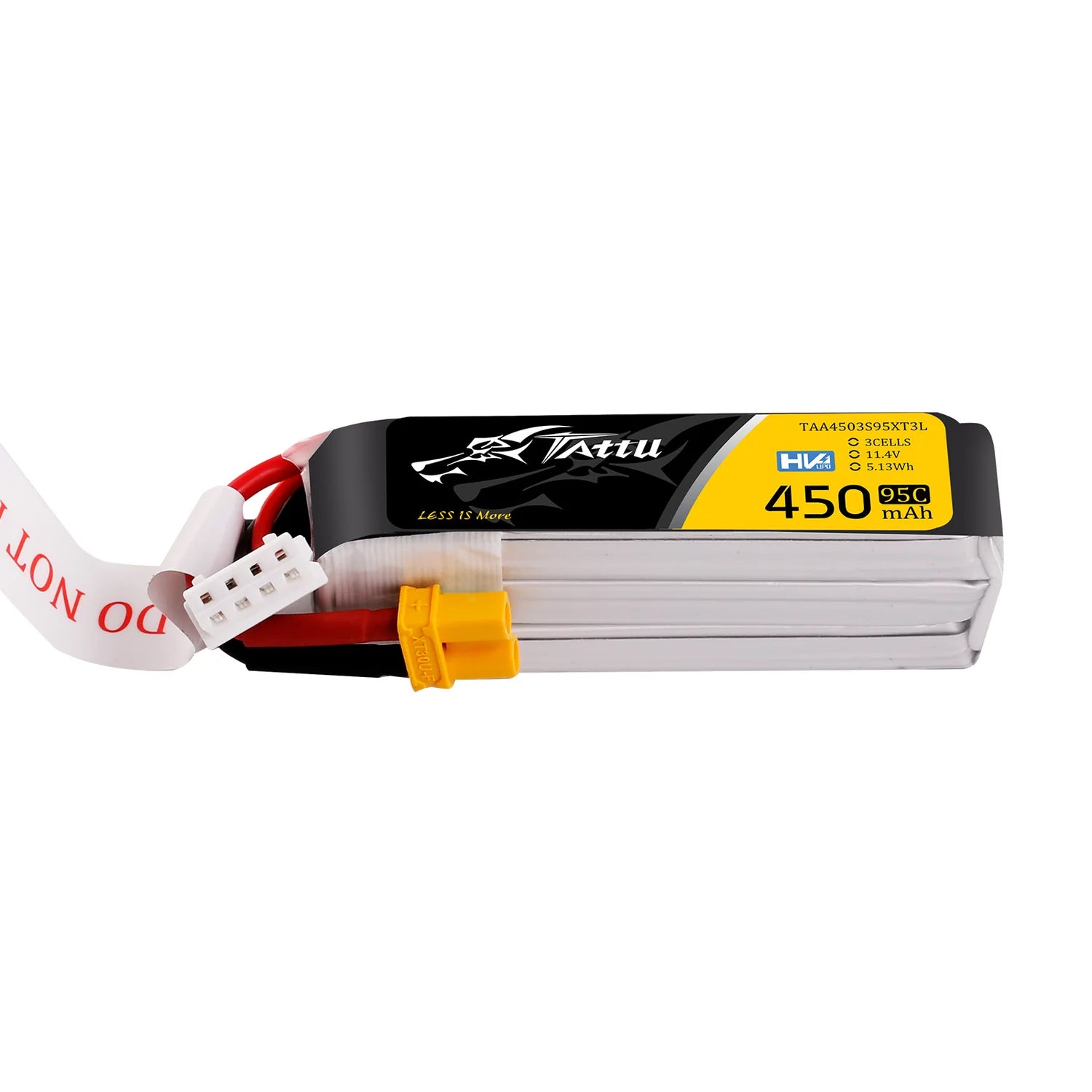 TATTU 3S 450mAh 11.1V HV 95C  Lipo batteri, lang type.