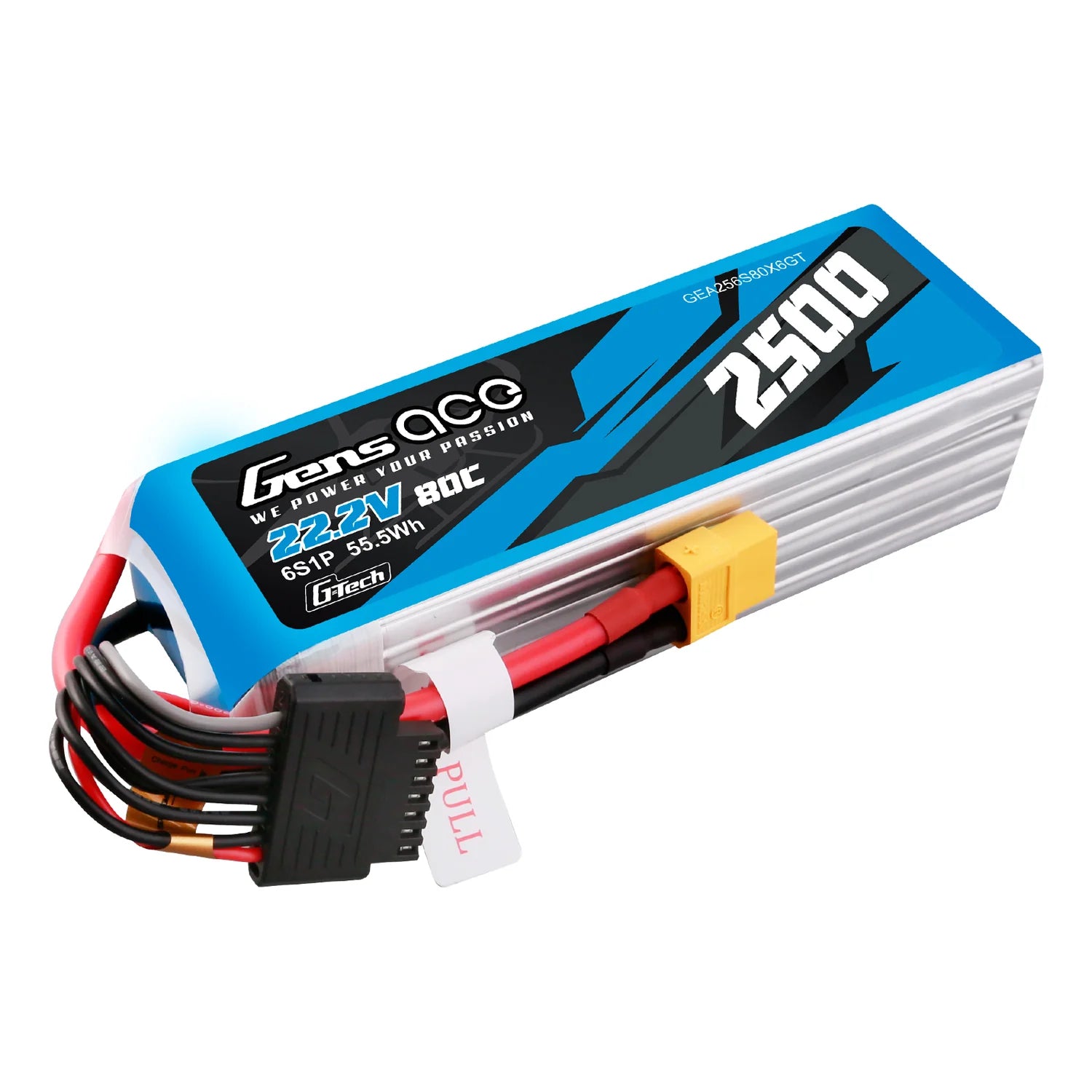 Gens Ace G-Tech 6S 2500mAh 22.2V 80C med XT60