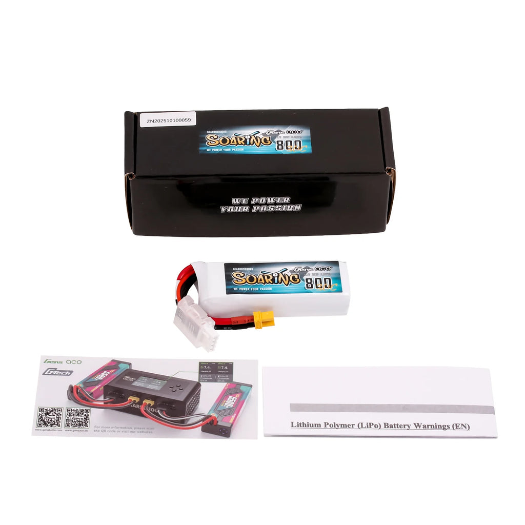 Gens ace Soaring 3S 800mAh 11,1V 30C med XT30 stik