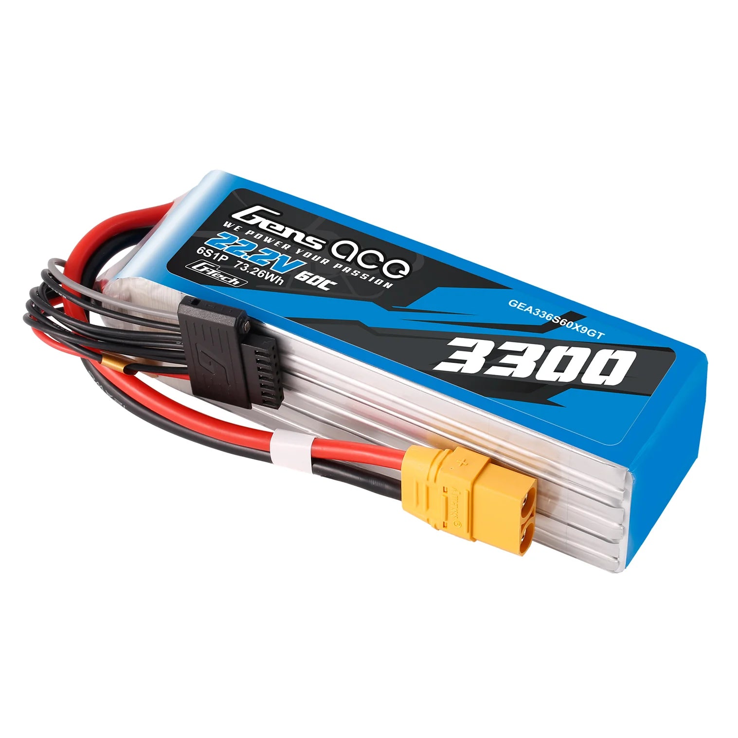 Gens ace G-Tech 6S 3300mAh 22.2V 60C Lipo Battery Pack with XT90