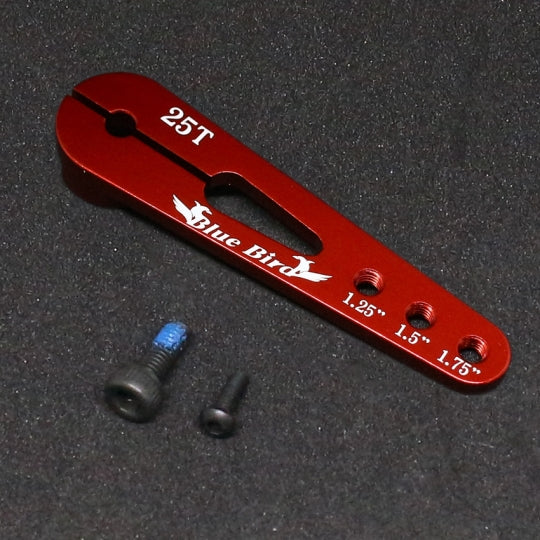 Alu. servo enkelarm, 1,75". Rød