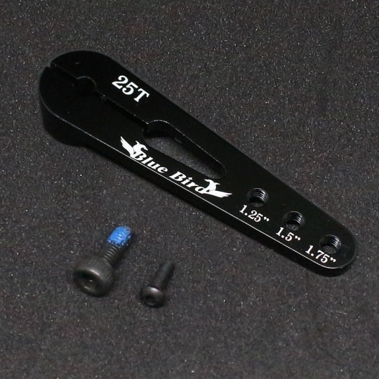 Alu. servo enkelarm, 1,75". Sort