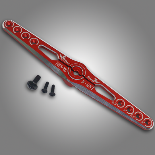 Alu. servo dobbeltarm, 4,0". Rød