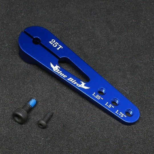 Alu. servo enkelarm, 1,75". Blå