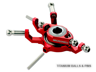 Swashplade i rød titanium til BLADE 130 X