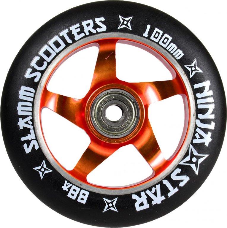 Slamm Ninja Star hjul-komplet, 100mm Orange