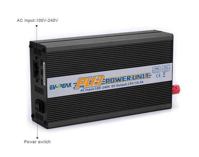 PU3 16,5 Amp. strømforsyning, 250 Watt