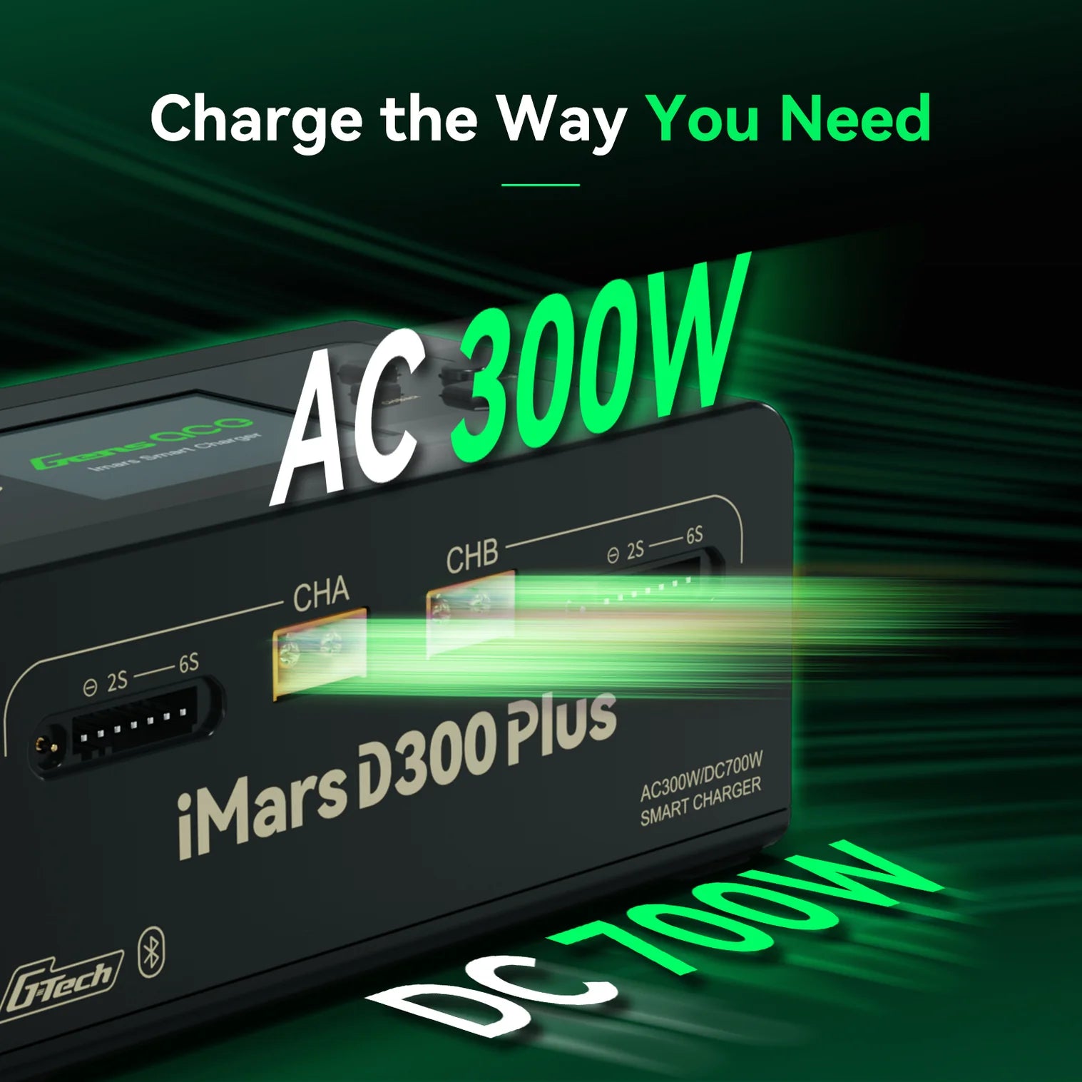 Gens ace iMars D300 Plus Smart Charger | Dual-Channel | G-tech, Hvid