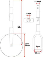 EUROKIT Næsehjulsstel med fjeder 170 MM TELESKOPISK