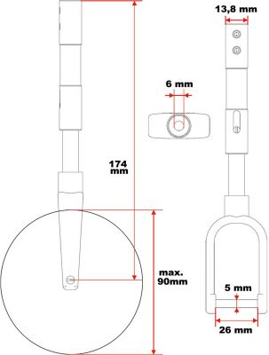 EUROKIT Næsehjulsstel med fjeder 170 MM TELESKOPISK