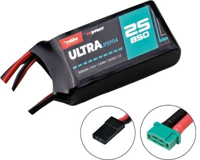LIFEPO4 850mAh 6.6V 25(30)C 2S LIFEPO4 batteri MPX/JR/XH stik