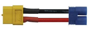 Adapterkabel med XT60hunstik og EC3 hanstik.