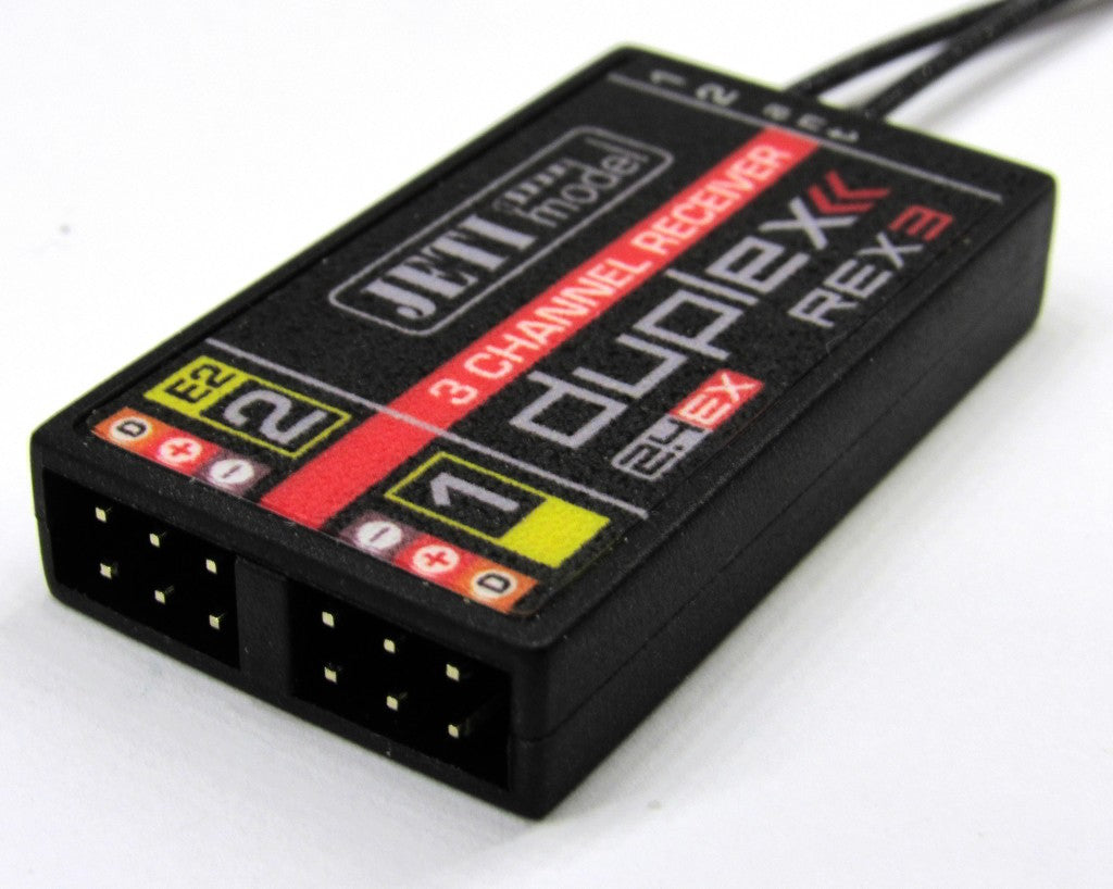 Jeti Duplex REX 3A20 modtager, 2,4 GHz.