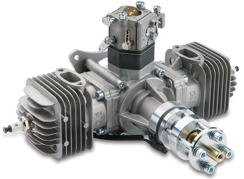 DLE 60 cc 2-cyl. Boxer Bensinmotor.