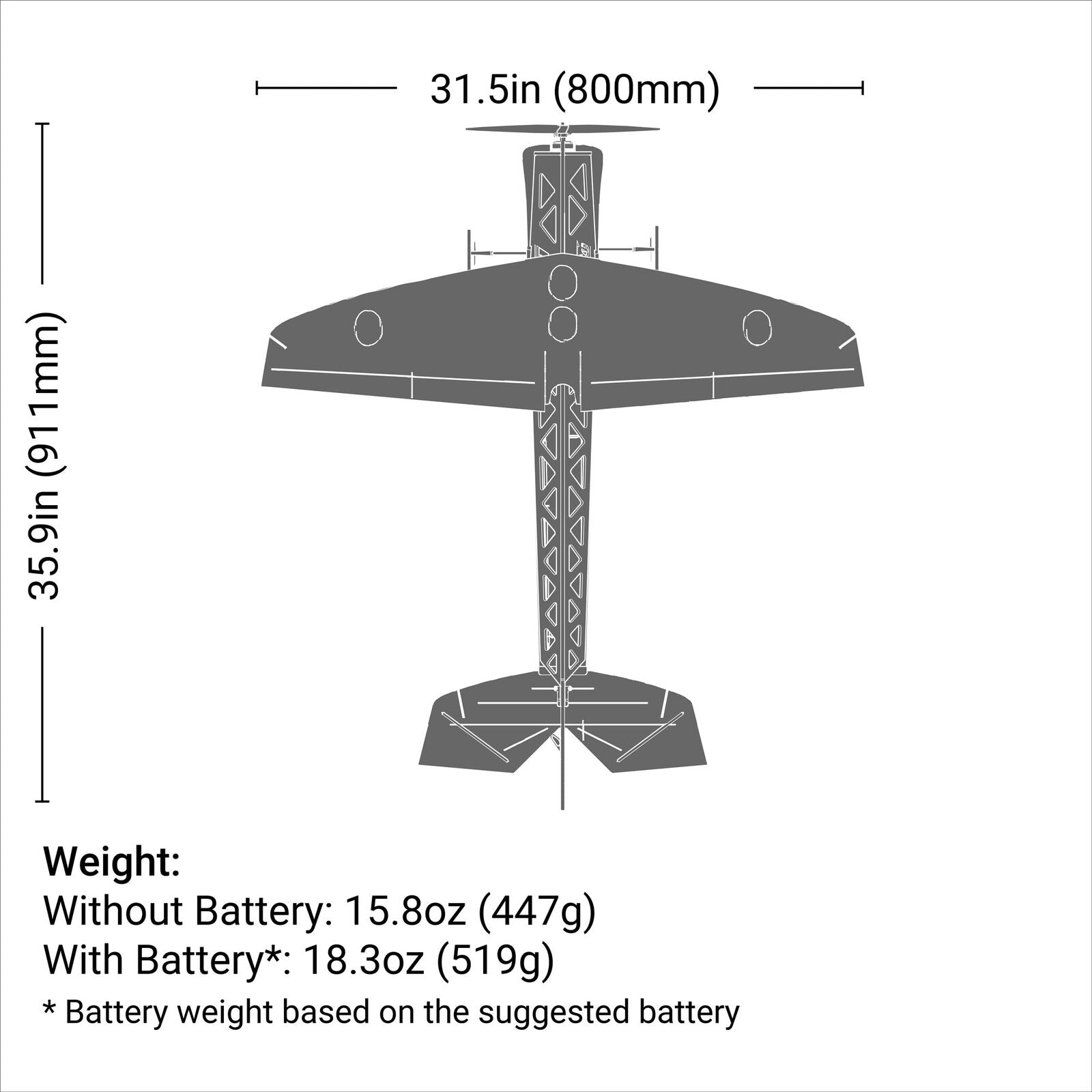 4-Site 3D FF (Flat Foamy) 800mm PNP
