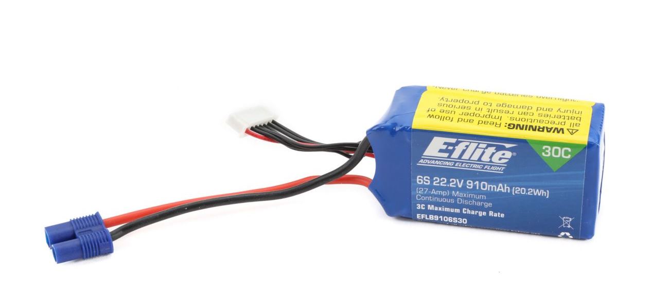910mAh-6s 30C LiPo.