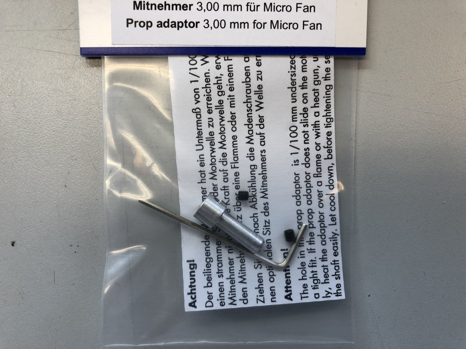 Wemotec adaptor til 3 mm aksel