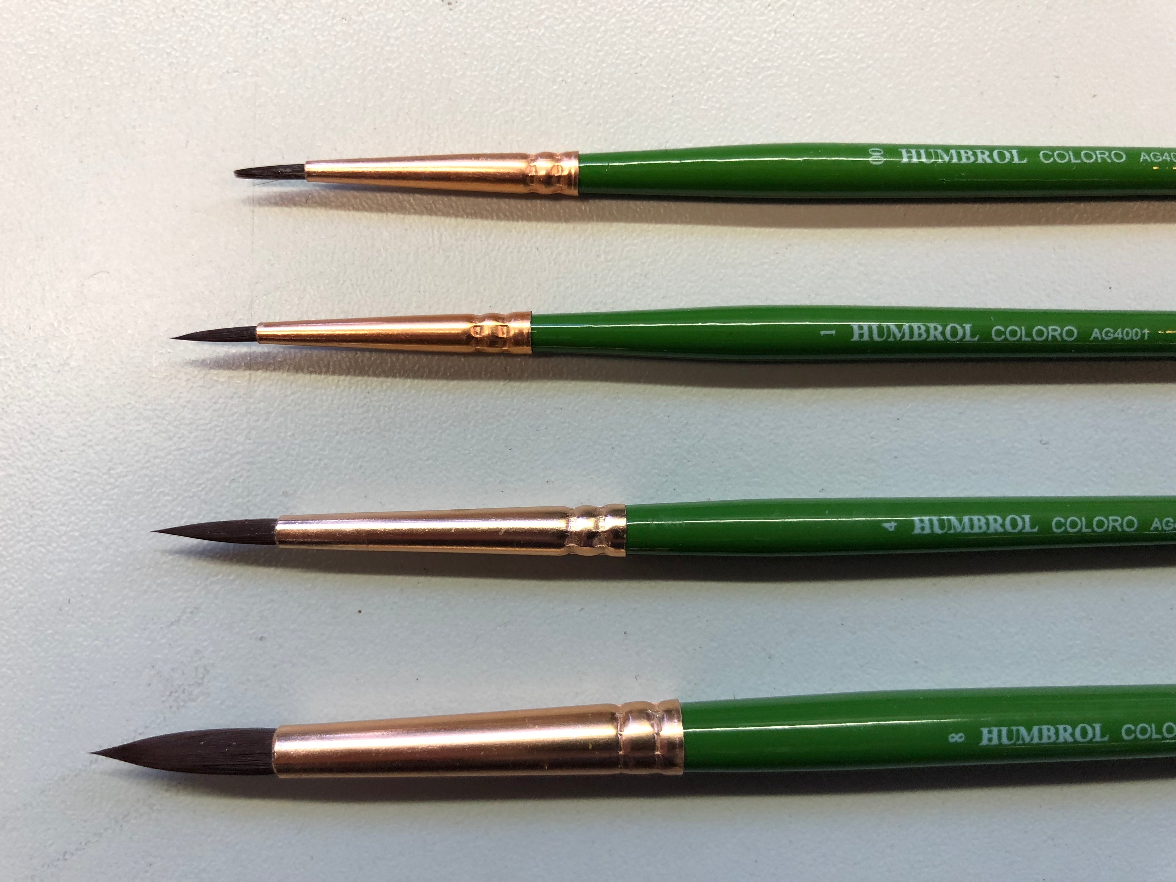 Humbrol penselsæt Coloro 0/1/4/8.