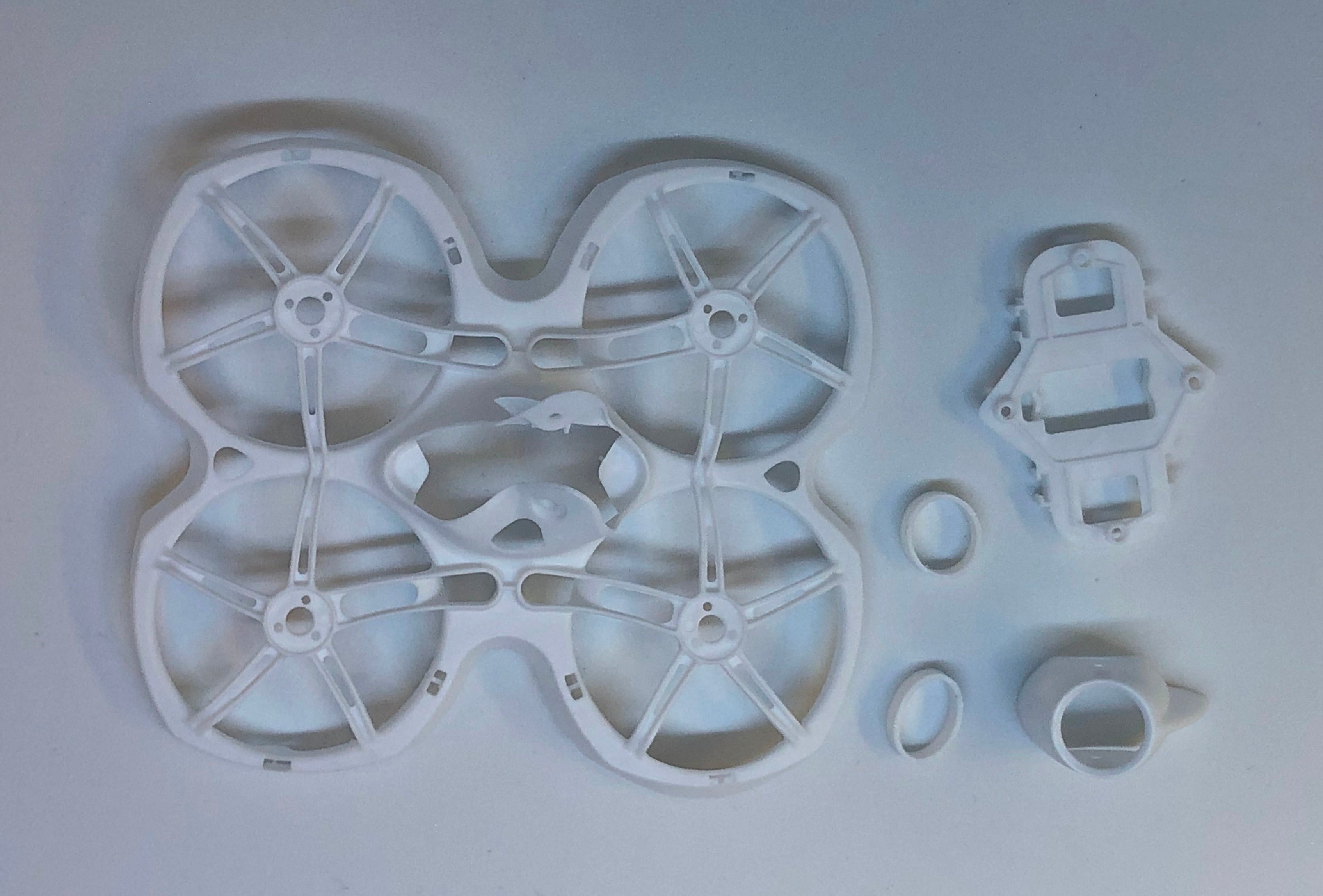 Ramme og batteriholder, hvid til Tiny Hawk II FPV Quadcopter.