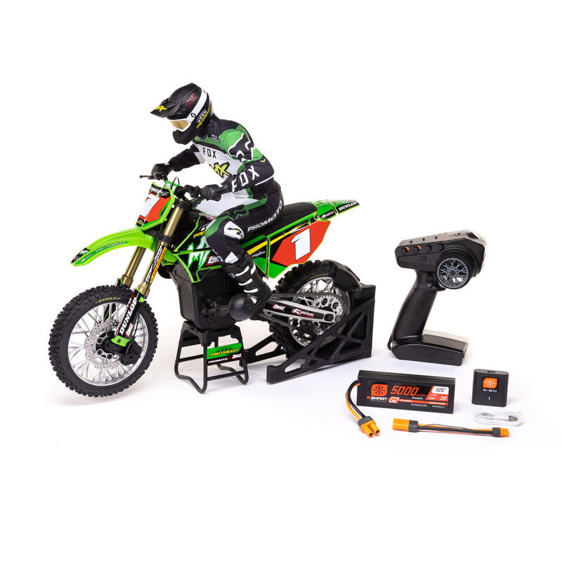1/4 Promoto-MX Motorcycle RTR with Battery and Charger, Pro Circuit - Grøn