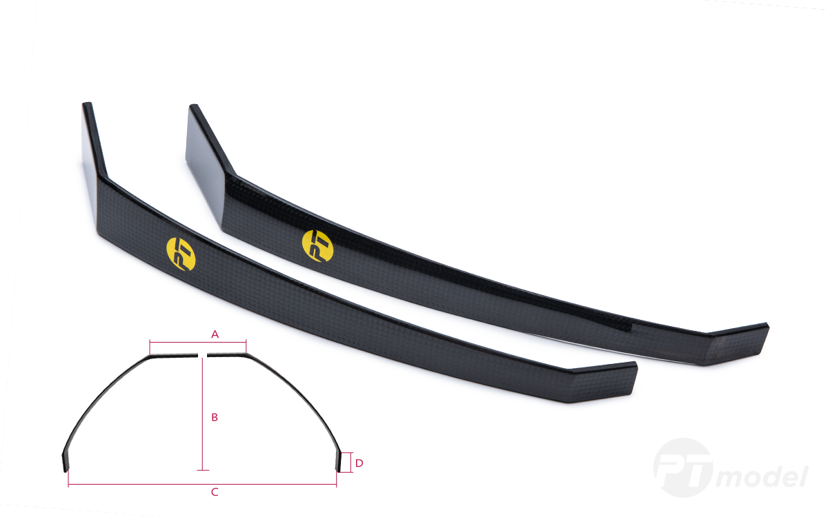 Kulfiber landingsstel til modeller op til ca. 3 Kg.