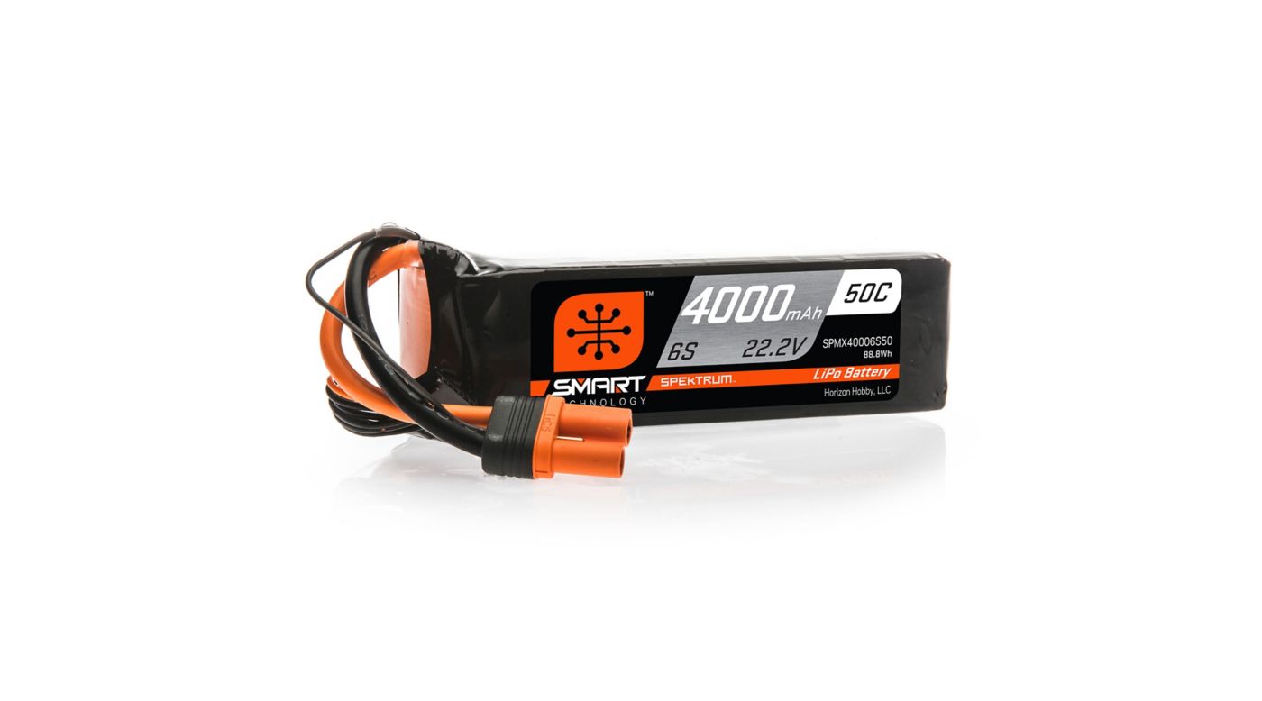 22.2V 4000mAh 6S 50C Smart LiPo Battery: IC5.