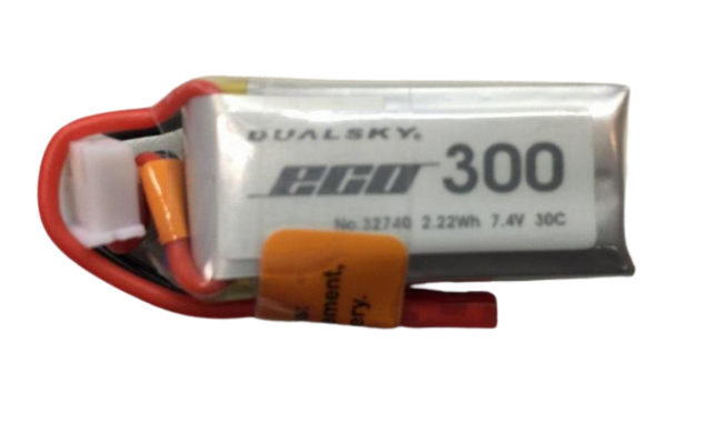 Dualsky LiPo batteri, 300mAh-2s, 30C