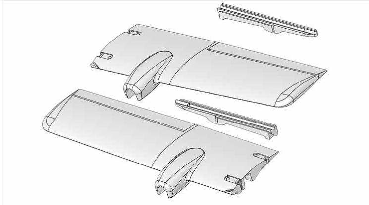 Vingesæt til TwinStar II/BL. BESTILLINGSVARE.