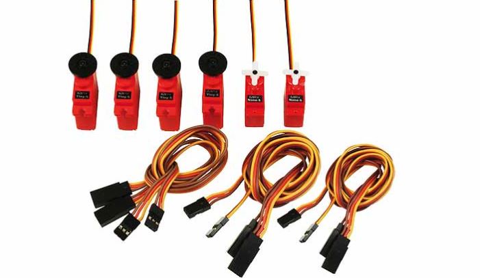 Servosæt og kabler til Heron.