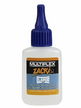 Zacki-2 Elapor Mellemtyk cyanolim fra Multiplex, 20 gram.