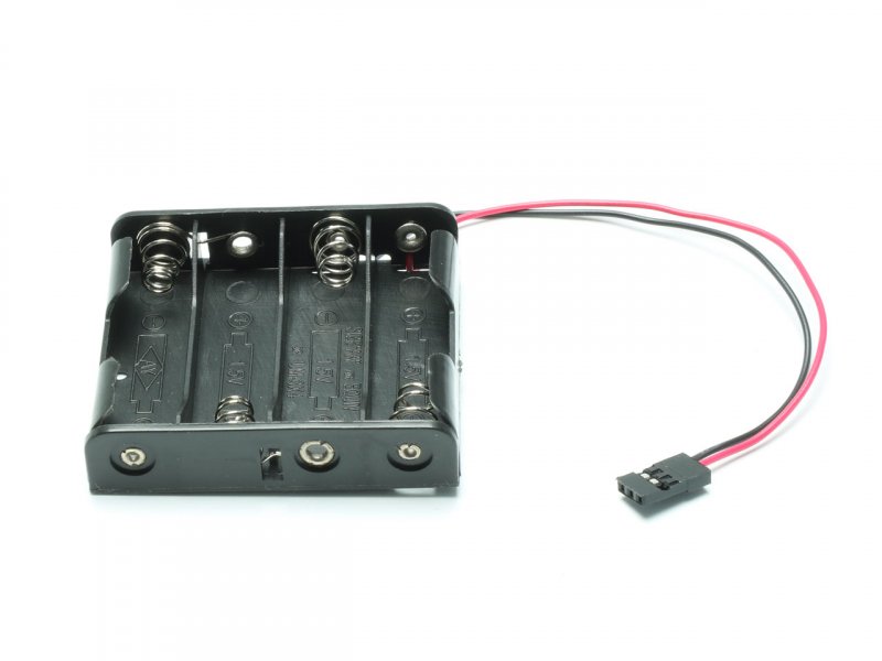 Batterie box 4 x AA, flad med JR servostik