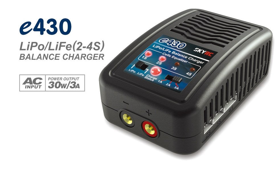 SkyRc E430 LiPo/Life Afbalanceringslader 2-4S 220V