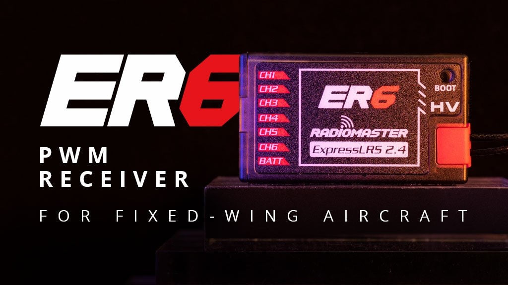 Radiomaster ELRS ER6 6-kanals PWM-modtager 2.4 GHz