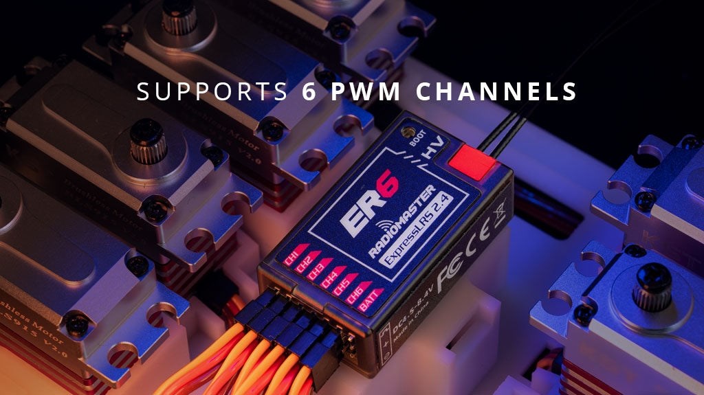 Radiomaster ELRS ER6 6-kanals PWM-modtager 2.4 GHz