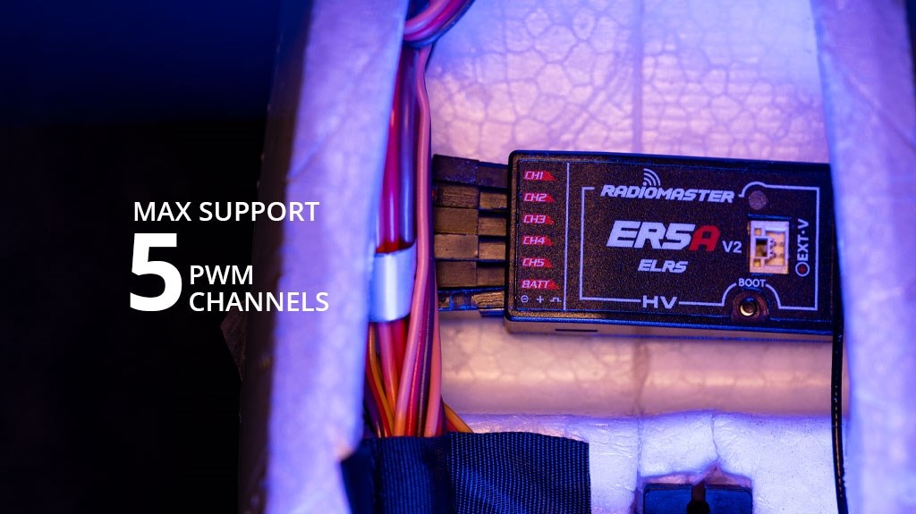 Radiomaster ELRS ER5A V2 5-kanals PWM-modtager 2.4